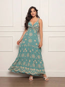 Vestido Longo Feminino Estampado – Tecido Duna