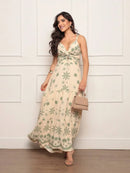 Vestido Longo Feminino Estampado – Tecido Duna