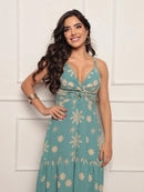 Vestido Longo Feminino Estampado – Tecido Duna