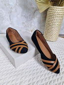 Sapatilha Sapato bico fino Tiras Elegantes